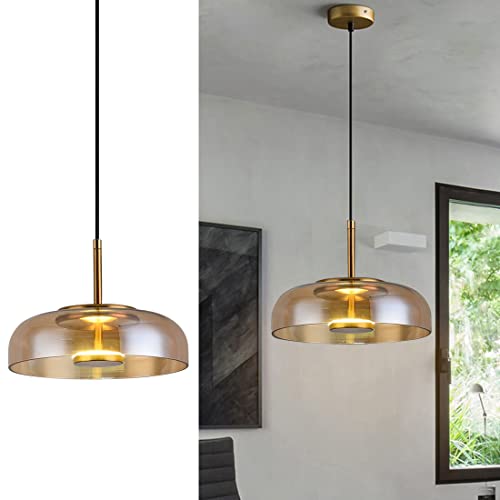 Grand lustre moderne en verre LED suspension 3 lumières LWX salon