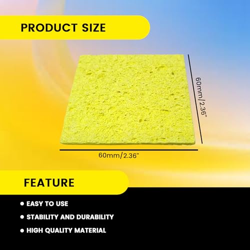 Image of Soldering Iron Transfer Sponges - Premium Solder Tip Cleaning Pads (Pack of 10) for Precision Welding and Enhanced Durability inch