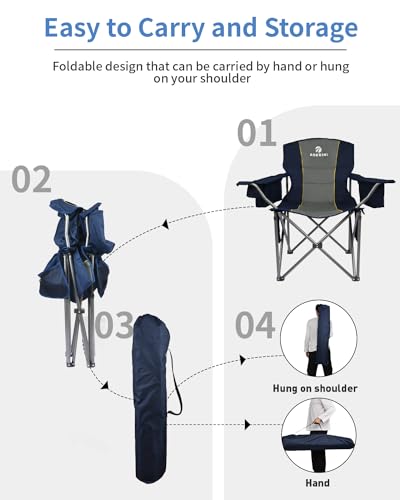 Aooximi CAMPING CHAIRS PRO Oversized Folding Camping Chairs, Outdoor Chair Heavy Duty Support 450 Lbs thumb #2