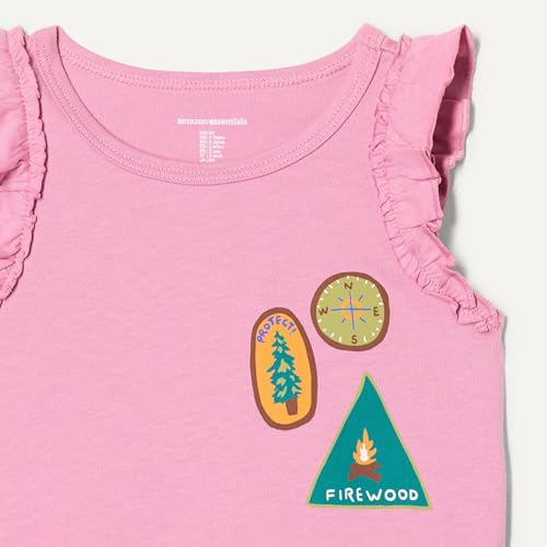 Image of Amazon Essentials Girls and Toddlers' Cotton Ruffle Tank Tops, Pack of 3