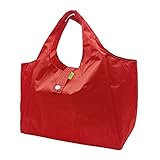 [GOKEI] エコバッグ コンビニバッグ ランチバッグ 底広 マチ広い 浅底 折りたたみ 防水素材 軽量 買い物袋 レジバッグ コンパクト 収納 水や汚れにも強い 男性 メンズ レディース レッド(S)