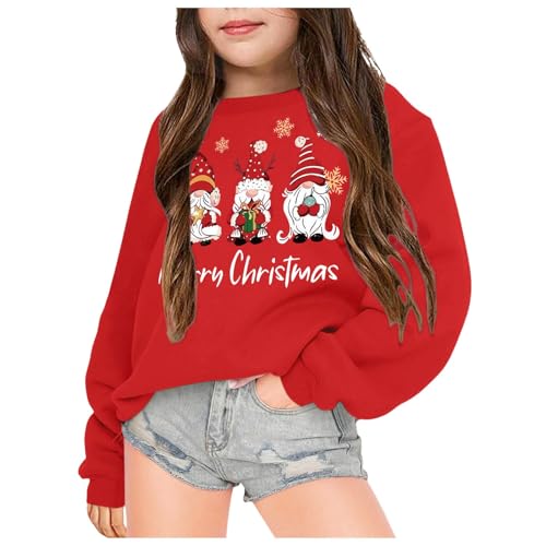 Weihnachtspullover Mädchen Sweatshirt Christmas Kinder...