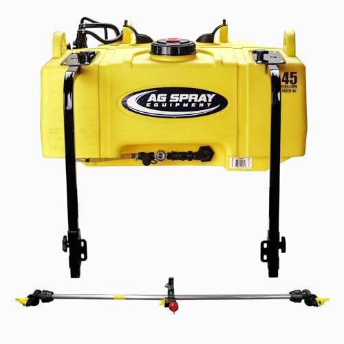Ag Spray Equipment 45 Gallon UTV Sprayer | 3-Nozzle Boomless Broadcast Sprayer (30ft Coverage) | 4.0 GPM High-Flo 12V Pump & Deluxe Spot Spray Gun for Food Plots, Pastures & Fence Lines