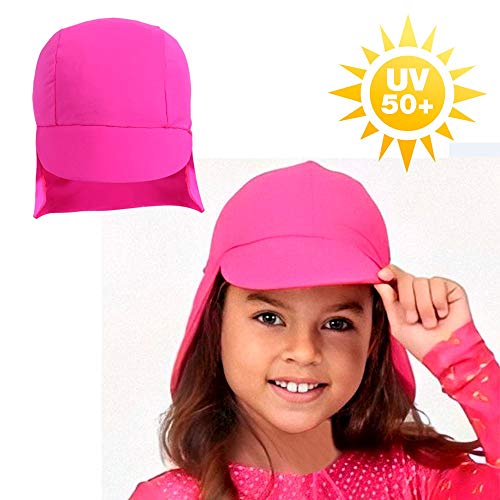 Boné infantil bebê criança proteção solar UV 50+ Passeio Sol Aloe Vera (P (6M - 2A), Rosa)