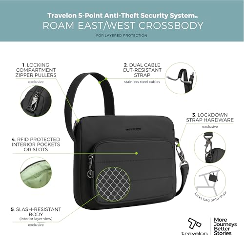 Travelon unisex-adult Anti-theft Roam East/West Crossbody3