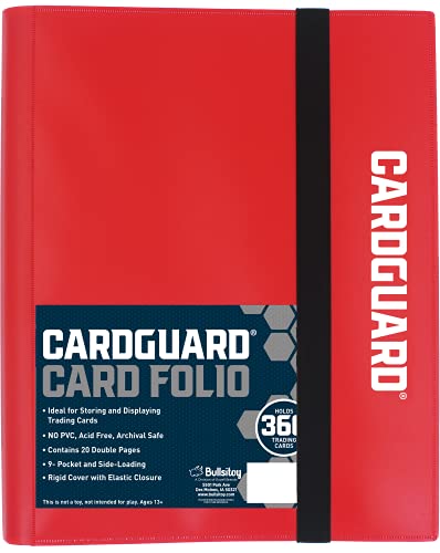 Cardguard Trading Card Pro-Folio, 9-Pocket Side-Loading Pages, Red #TOP2