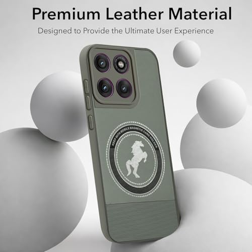 Image of Jkobi PU Leather Finish Back Cover Case for Motorola Moto Edge 60 Pro (Professional Minimalist Texture | MagSafe Compatile | Camera Protection | Sleek Sober Formal)