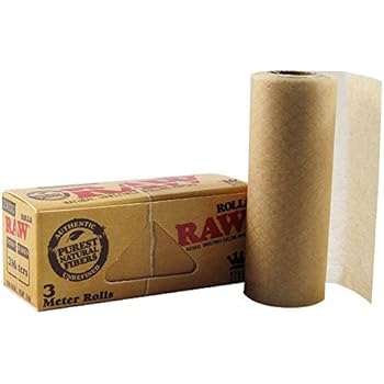 Rolling Paper Raw Rolls Classic Natural Unrefined Rolling Paper King Size 3 Meter ( 9 Feet ) 1 Pack