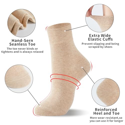 Image of J-BOX Crew Socks for Women Casual Cotton Socks Soft Breathable Dress Socks 10 Pairs