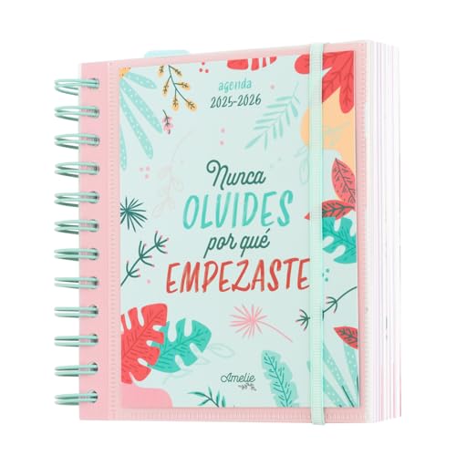 Grupo Erik Agenda Escolar 2025-2026 Día por Página Amelie, en Español - Agenda Colegio Niña para Primaria : Curso 2025 2026 | Con Frases Motivadoras, Pegatinas y Anillas