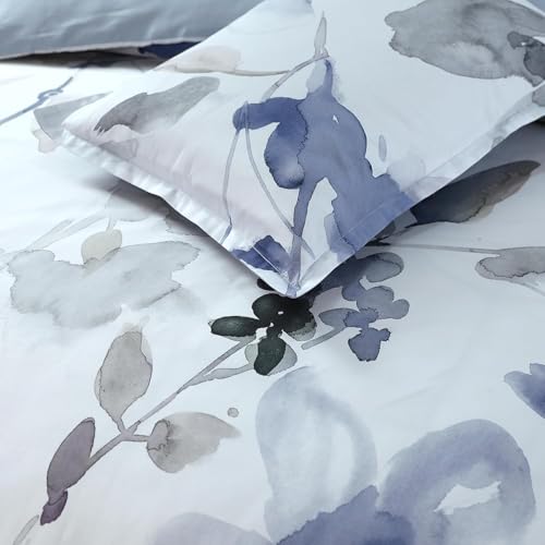Majestic Giftware Madison Linen 8-Piece 44" Twin Size Bedding Set (BL105-44T) | Summer Breeze - Ocean Blue 300 TC Cotton Sateen Durable & Washable | 2 Fitted Sheets, 2 Duvets, 4 Pillowcases