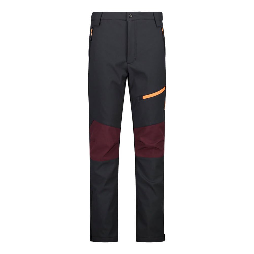 CMP Men's Softshell Trousers, Anthracite-Burgundy, 56, Anthracite Burgundy