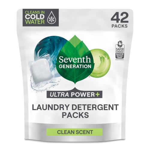 Seventh Generation, Laundry Detergent Packs Ultra Power Plus 42 Count, 29.6 Ounce