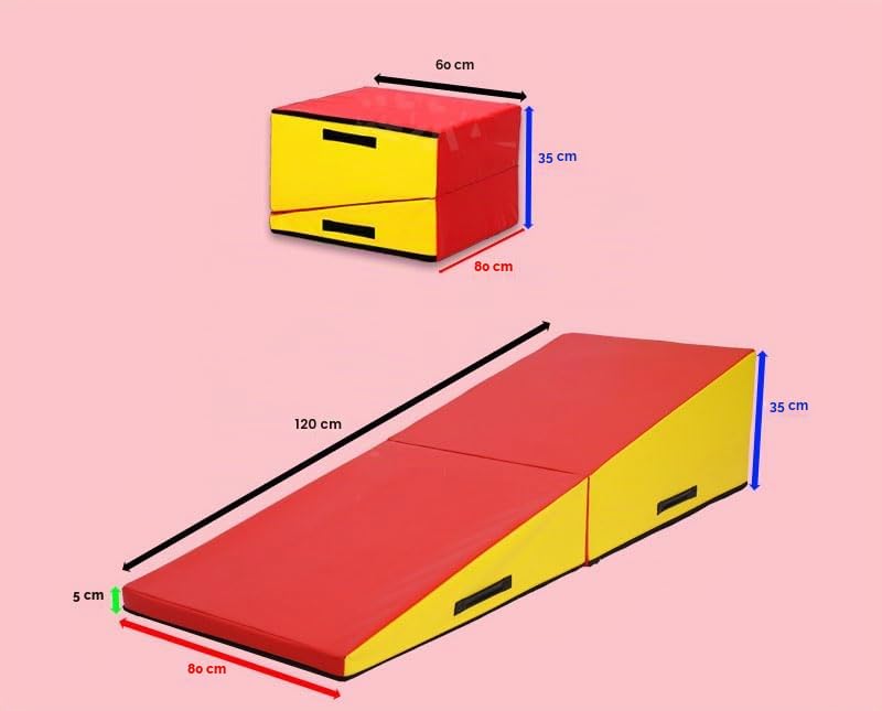 Tapis de gymnastique incliné pour gymnastique, martial, pom-pom girl, danse, yoga, entraînement extensible, enfants, adultes (taille : 120 x 60 x 35/5 cm)