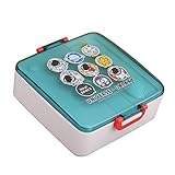 Qiebenav Fiambrera portátil Bento Box Grid de gran tamaño con microondas, caja de almuerzo portátil de astronauta, caja de salsa, color blanco