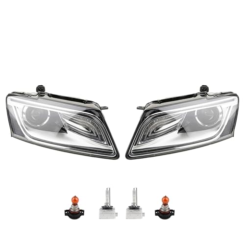 Johns Faros delanteros bixenón para Audi Q5, juego de faros delanteros con base de intermitente, ambos lados (izquierda y derecha), con regulación de alcance, año de fabricación a partir de 06/12