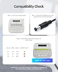 9V AC Adaptateur pour frère P-Touch PTD220 210 200 PTH110 AD-24 PT-N20 | Conseil rond, Ptouch de remplacement PT-D200G PT-1280 PT-1290 PT-1880 PT-1890 PT-D215E AD-60 AD-24ES Cord d'alimentation de fabricant d'étiquettes