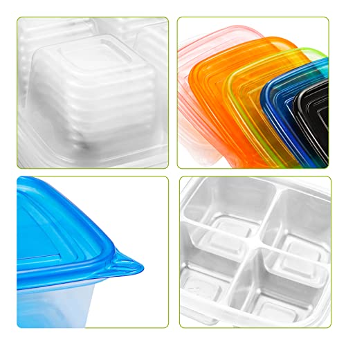 Bercoor 18 Pcs Reusable Bento Snack Food Containers, 4 Compartments Leakproof Food Prep Containers For School, Work And Travel #TOP2