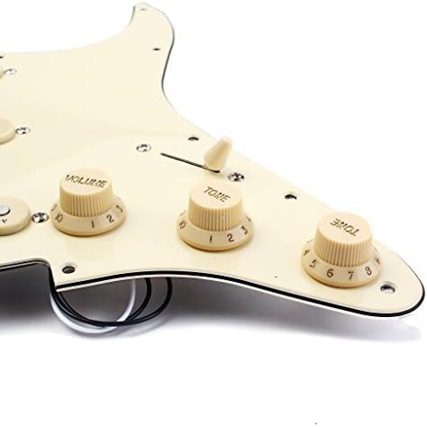 Alnicov SSS 3-Ply Prewired Loaded Pickguard Scratchplate Backplate with Alnico V Pickups Kit for Strat ST Electric Guitars Replacement Parts