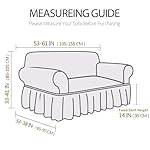 NICEEC Loveseat Cover Thick Plush 1-Piece Warm Beige-Yellow Slipcover for Loveseats Stretch Fluffy Couch Covers for Living Room Easy Fit Washable Soft Furniture Sofa Protector with Skirt - Image 5