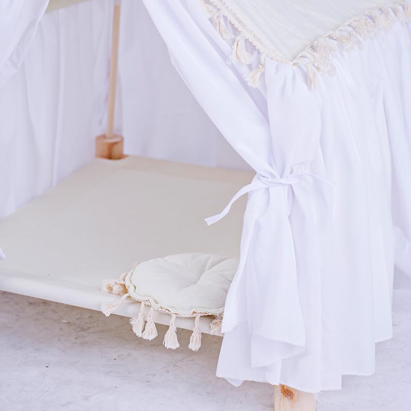 Pet House Tent Dog Kennel cat Kennel Spring and Summer Seasons can be dismantled and Washed Cute Princess Room Small Dog Teddy Bed.(White) - Image 6