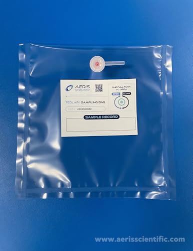 Tedlar 1L - Air Sampling - Gas Sampling - 2 Way Valve w/Septum - (10 Pack)