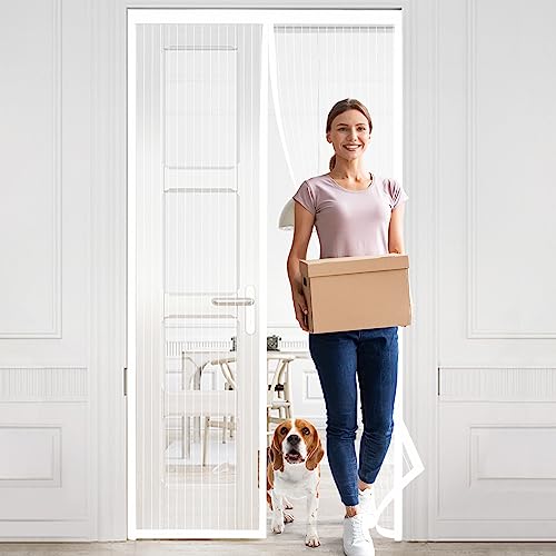 Titan Mall Magnetic Screen Door, Self-Sealing Mesh - Heavy Duty, Keep Bugs Out, Retractable - Pet & Kid Friendly, Hands-Free - 35" x 82"