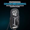 JLab JBuds Talk USB Gaming Streaming Microphone, White, USB-C Output, Cardioid, Omni, Stereo, Bi-Directional, 96k Sample Rate, Volume Control, Gain Control, and Quick Mute, 3.5mm AUX, Plug and Play