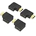VCE Lot de 4 Adaptateur HDMI Coudé Coupleur HDMI 90 et 270 Degrés Mâle vers Femelle Vertical Plat Adaptateur Support 4K*2K, 3D, Arc Compatible avec PS4 PS3, Switch, Téléviseur Mural