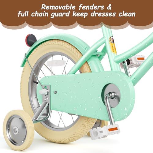 Image of 67i Girls Bike with Training Wheels 12 /14 /16 /20 Inch, Toddler Girl Bicycle for Ages 3-12, Bicicleta para Ninas with Basket, Bell, Adjustable Seat & Handlebar, Padded Seat, Chain Guard
