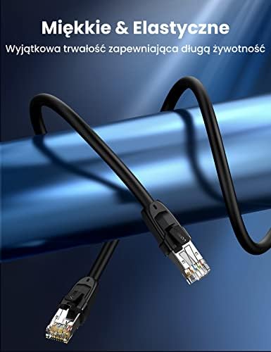 UGREEN Kabel Ethernet CAT 8 kabel Ethernet 40 Gb/s, 2000 MHz, PoE, szybki kabel LAN RJ45, S/FTP, czysta miedź, przewód sieciowy kompatybilny z Xbox One Switch PS5, PS4, Mac, modemem, routerem, panelem