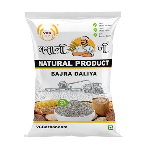 Image of Vasani G Bajra Dalia | Pearl Millet Porridge | Bulrush /Cattail | Bajri /Sajjalu /Sajje /Kambu | Whole Grain Daliya - 500g