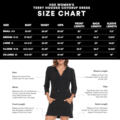 HDE Women's Terry Cloth Beach Cover Up Tunic Dress Swimsuit Coverup with Hood3