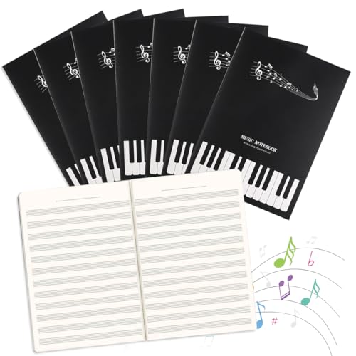 GTJEOI Quaderno Pentagrammato, Quaderno di Musica 16K, 16 Pagine, 12