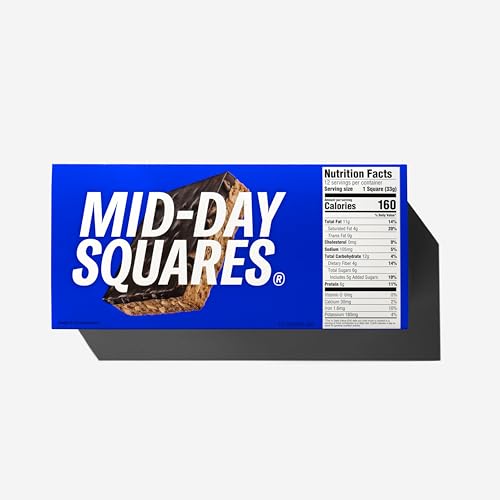 Mid-Day Squares Crunchy Peanut Protein Chocolate Bars, 1.16 Oz each, 2 Packs (24 Squares) | Made with Real Chocolate, 6g Plant Protein, 4g Fiber, Gluten Free, Plant-Based - Thumbnail 2