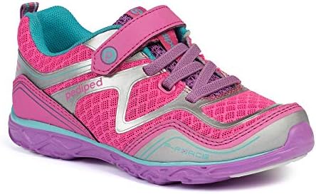 pediped girls Flex Force - fashion sneakers, Pink Silver, 11-11.5 X-Wide Little Kid US | Image 7
