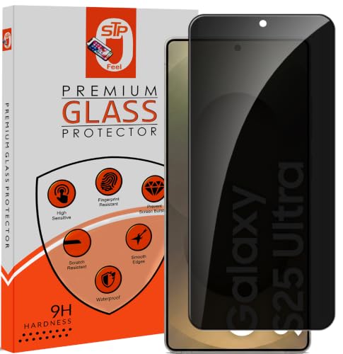 Image of STP FEEL Premium Grade Privacy Tempered Glass Screen Protector Compatible For Samsung Galaxy S25 ultra 5G (6.9 Inch, Pack of 1) Full Edge to Edge Coverage Anti-Spy /Anti-Peeping 9H Hardness