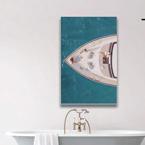 Affiche de yacht de luxe rétro impression sur toile jet d'encre 21x30cm - 5