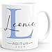 SpecialMe® Kaffee-Tasse Abitur 2026 Geschenk Abschluss personalisiert mit Name Monogramm Kaffeebecher Keramik Weiss standard