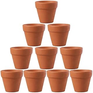 OUNONA 10Pcs Small Mini Terracotta Pot Clay Pottery Planters Container Nursery Flower Pots Succulent Plant Pots Plants Container Crafts 4.5x4cm