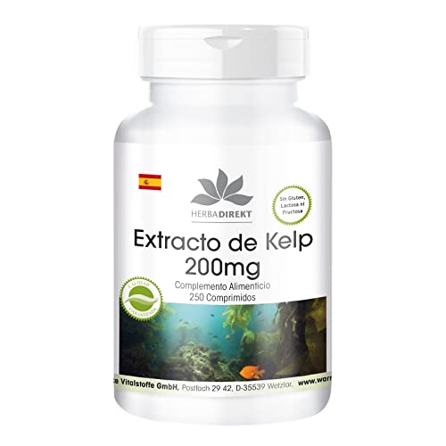Extracto de Kelp 200mg – 300mcg de yodo natural – 250 comprimidos | HERBADIREKT by Warnke Vitalstoffe - Calidad de farmacia alemana
