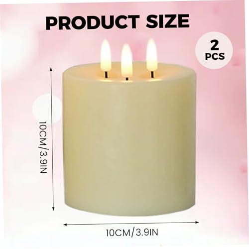 Velas con pilas de 3 mechas y control remoto para centros de mesa 2