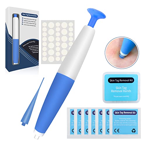 Tag Away Skin Tag Remover Pen Device Skin Tag Removal Products Kit Tool (Includes 36 Repair Patches and 10x Removal Bands & Cleansing Wipes)