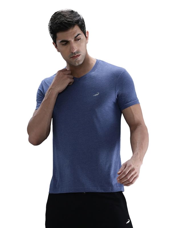 Men Solid Sport Fit T Shirt | Round Neck | Short Sleeve | Regular Length | Basic Casual Pull On Topwear