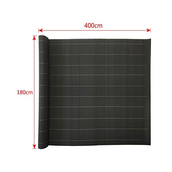 Froadp 180x400cm PVC Sichtschutzmatte Windschutz Imitated Bambus Sichtschutzzäun Verkleidung Gartensichtschutz Faltbare… – Bild 3