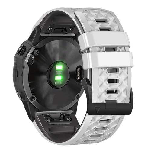OUTVI 22 watch band for garmin fenix 5 6 7 pro Solar Forerunner 965 955 935 745 epix Pro Gen 2 47mm only Waffle band style soft silicone quick fit 22mm bands replacement men women WHITE BLACK