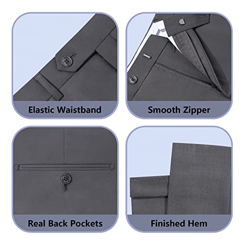 Image of Cooper & Nelson 3 Piece Mens Suit Set 2 Button Slim Fit Suits for Men Business Wedding Party Tuxedo Jacket Vest Pants and Tie
