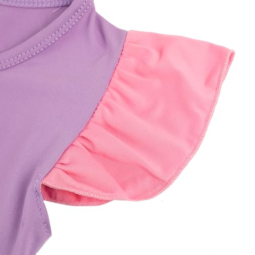 Toddler Girls Cotton Princess Dress Multi-Color Flutter Sleeve Summer Outfits 3-8Y3