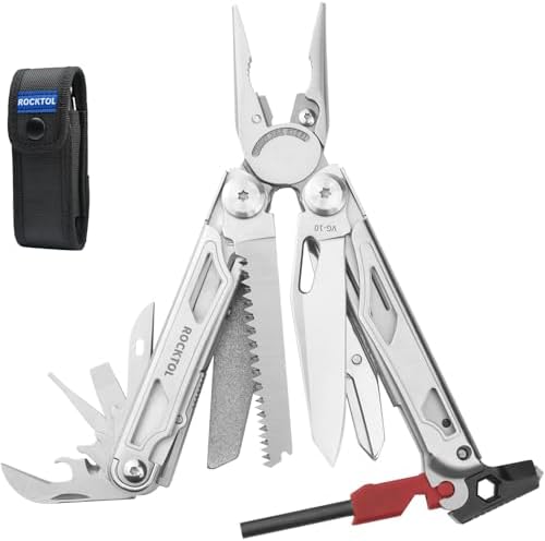 ROCKTOL multioutils, Pinces à outils 22-en-1, Camping avec démarr...