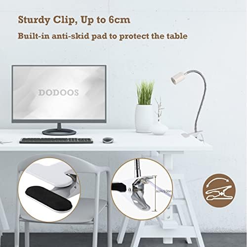 Portalampada E27 con Pinza Regolabile: Praticità e Versatilità 3 Portalampada E27 con Pinza, 400mm Regolabile Lampada a Collo di Cigno Clip, Metallo Collo Lampada da Tavolo a LED per Trucco, Tatuaggio, Ufficio, Lettura Notturna